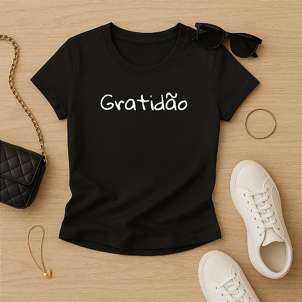 Baby Look Feminina Cristã Gratidão