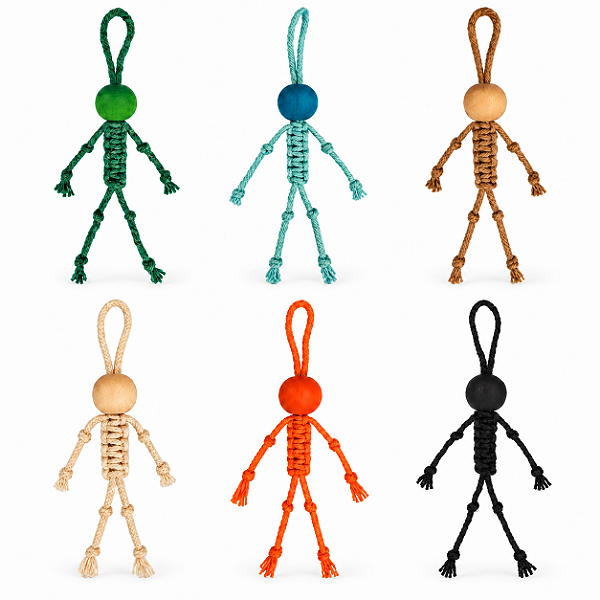 Kit 6 Esqueletos Pendentes Macramê Halloween