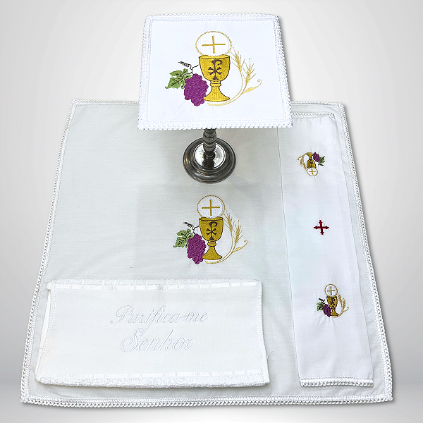 Conjunto de Alfaias Litúrgicas para Altar Bordado CG 1034