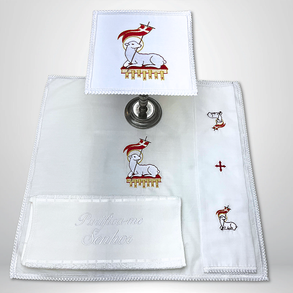 Conjunto de Alfaias Litúrgicas para Altar Bordado CG 1048