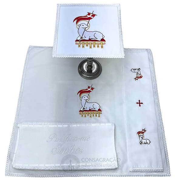 Conjunto de Alfaias Litúrgicas para Altar Bordado CG 1048