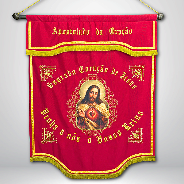 Estandarte do Apostolado da Oração Bordado