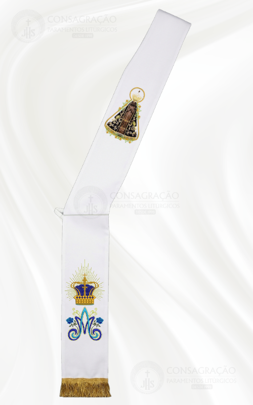 Estola Diaconal Nossa Senhora Aparecida com Franja