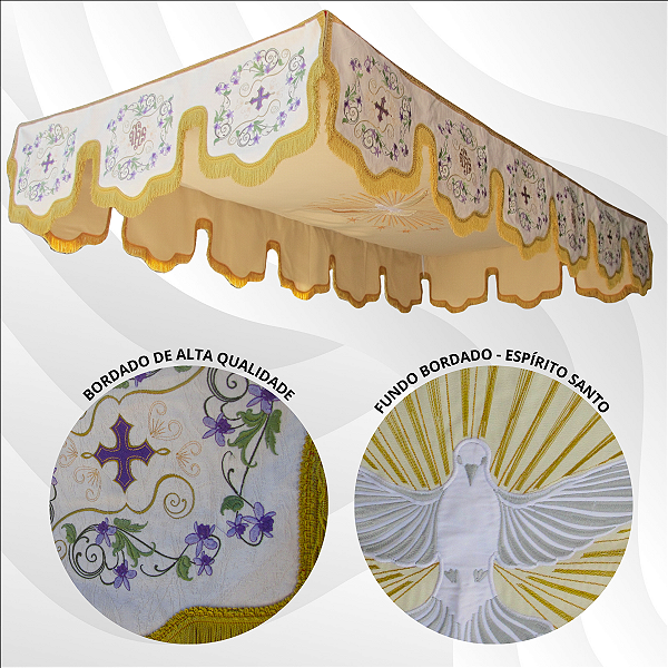 Pálio de Procissão Para 4 ou 6 Hastes CG 01 - Pallium Bege