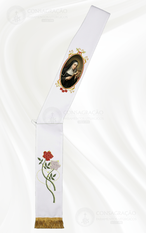 Estola Diaconal Santa Rita de Cássia com Franja