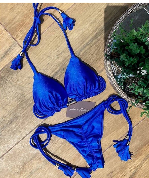Biquíni Santorini Azul Royale Luxury Collection Empina Bumbum