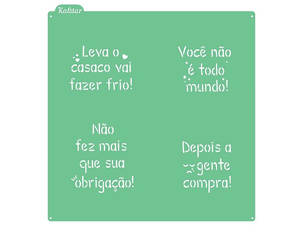 STENCIL PARA BISCOITO FRASES QUE A MÃE DIZ