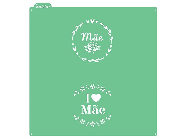 STENCIL PARA BISCOITO MÃE E I LOVE MÃE