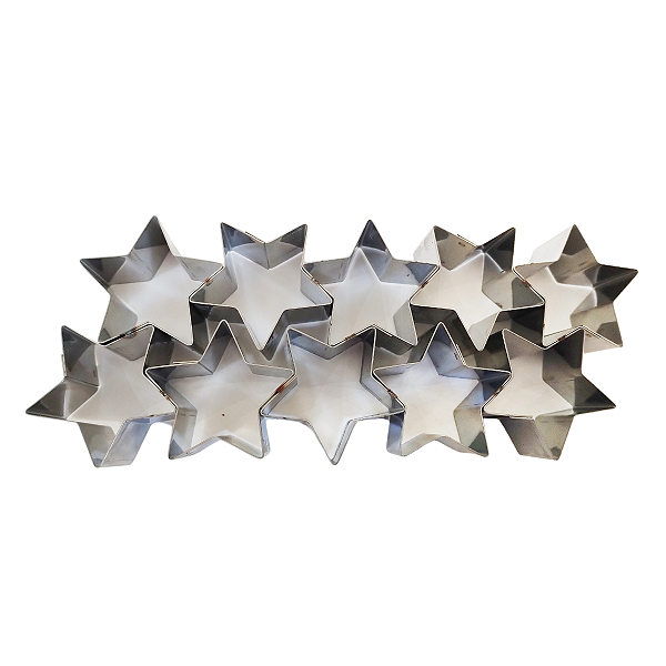 CORTADOR MULTIPLOS ESTRELA BISCOITO 10 CAVIDADES 4CM