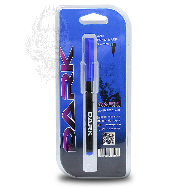 Caneta Free Hand DARK STENCIL - AZUL Ponta 1-4 mm.