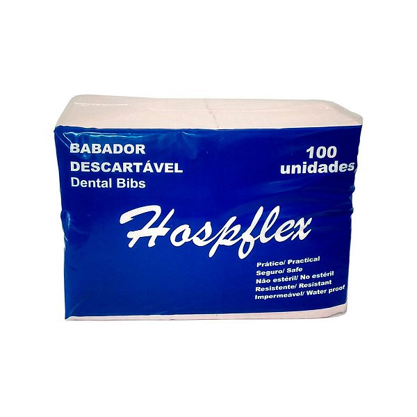 Babador Impermeável Branco 100Un