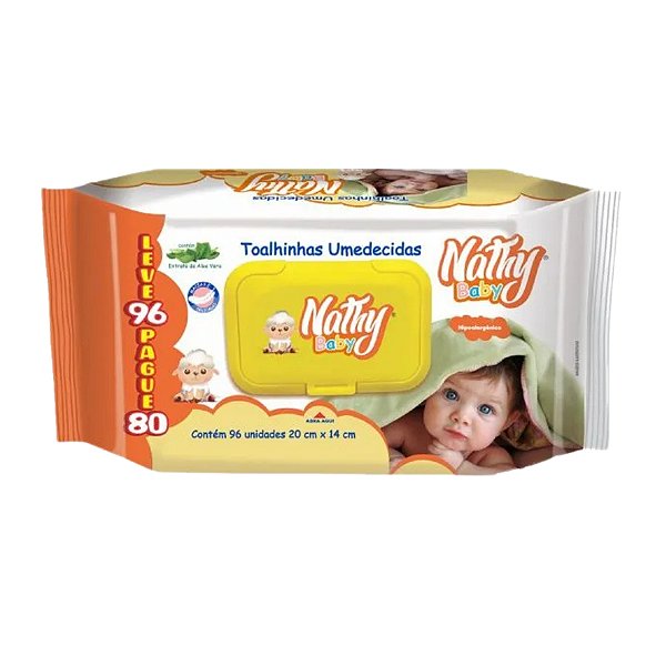 Kit 6X Lenços/Toalhas Umedecidas Nathy Baby