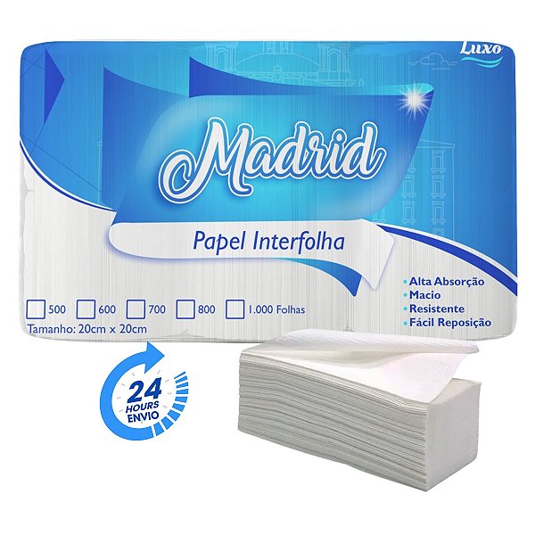 Papel Toalha Interfolha Madrid 450g 20x20cm