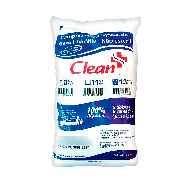 Compressa de Gaze 13 Fios Fortclean 240g