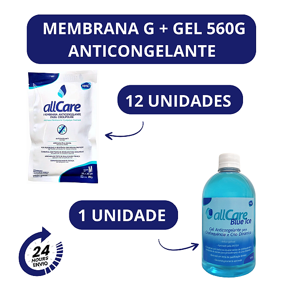 Kit 12 Membranas Manta Anticongelante 40X30 G + 1 Gel Anticongelante Blue Ice 560G