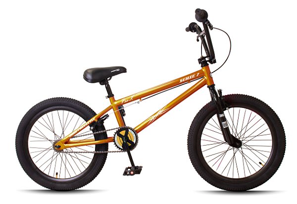 Bicicleta Bmx Série 7 Aro 20 Aço Hi-Ten U-Brake - Laranja Metálico