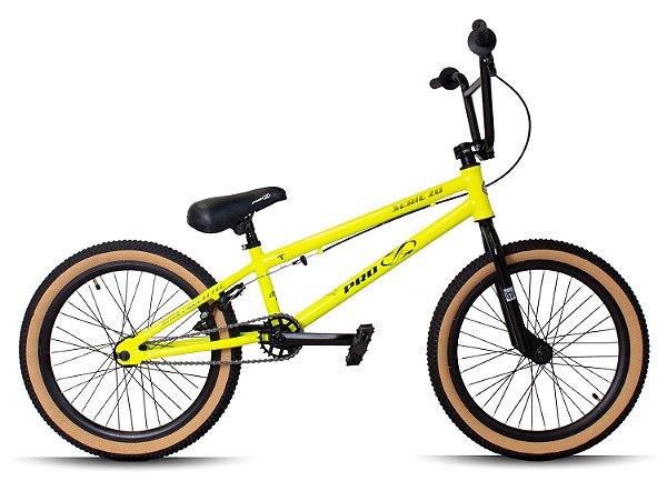 Bicicleta Pro-X Serie 20 - 2024 Eixo 14mm Freios U-Brake - Amarelo Neon