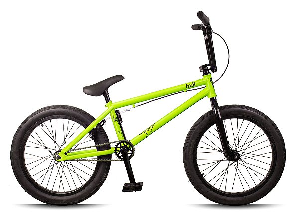 Bicicleta Bmx BULL Aro 20 Aço Hi-Ten Pedivela 3 peças Central MID - Amarelo Neon