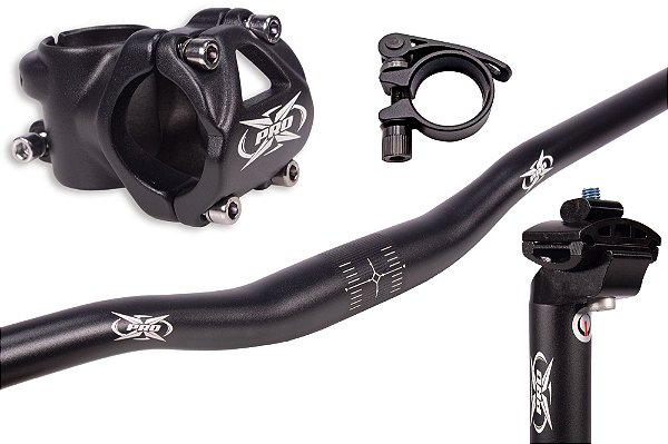 Kit Guidão Mesa, Canote 27.2 e Abraçadeira MTB