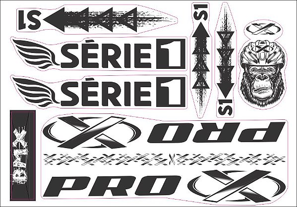 Cartela de adesivo quadro Pro-X Serie 1