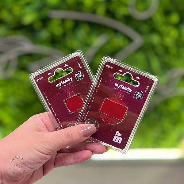 Plaquinha Círculo Basic Vermelho - My Family