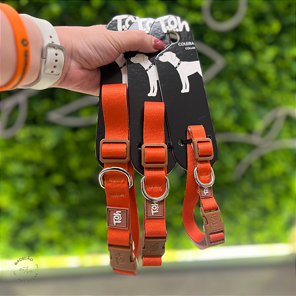 Coleira de Pescoço Basic Laranja Caqui - Toh