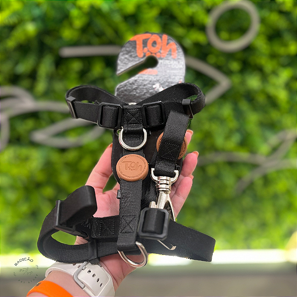 Conjunto Peitoral H + Guia Black - Toh