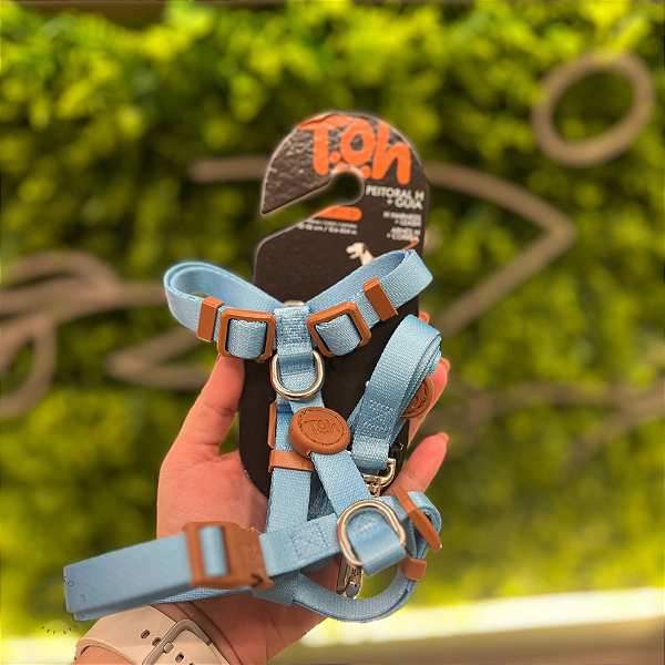 Conjunto Peitoral H + Guia Azul - Toh