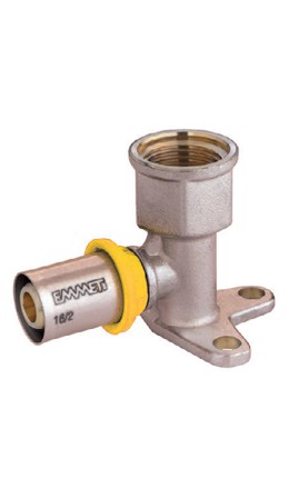 COTOVELO FÊMEA COM FLANGE P/ GÁS 16MM X 1/2" - PRENSAR