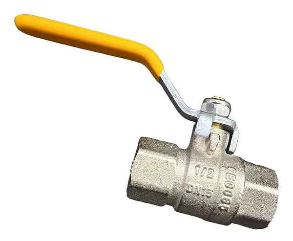 VÁLVULA RETA P/ GAS - 1/2" FÊMEA X 1/2" FÊMEA
