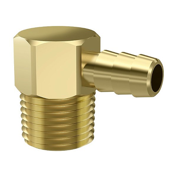 ADAPTADOR 90 GRAUS PARA GÁS ROSCA 1/2" SAÍDA PARA MANGUEIRA 3/8"