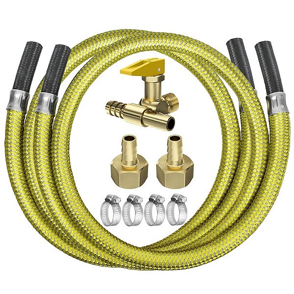 KIT INSTALAÇÃO 02 EQUIPAMENTOS (COOKTOP + FORNO) - C/ VÁLVULA CORTA-FOGO RETO E LIGAÇÃO FLEXÍVEL 1,25M