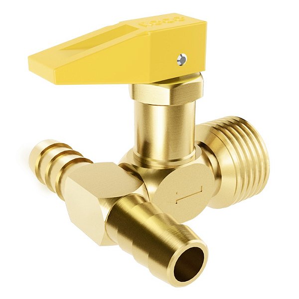 VÁLVULA P/ GÁS SAÍDA DUPLA 1/2" X 3/8" BM COM FUNÇÃO CORTA FOGO
