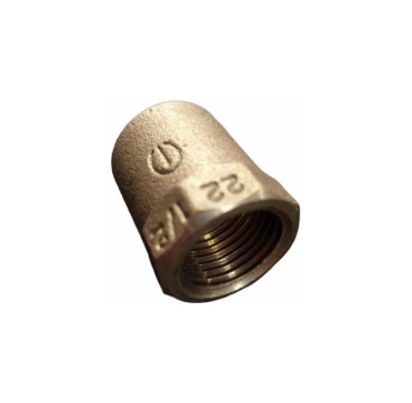 CONECTOR DE BRONZE FÊMEA 22MM X 1/2" ELUMA - P/ ÁGUA, GAS E REFRIGERAÇÃO