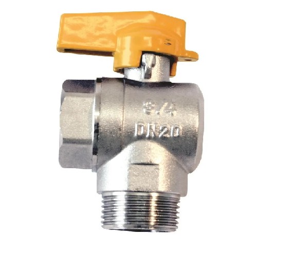 VÁLVULA ANGULAR 90º P/GAS - 3/4" MACHO X 3/4" FÊMEA