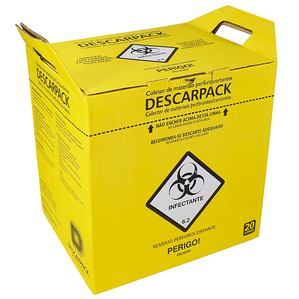 Caixa coletora Para Material Perfurocortante 20 Litros -  Descarpack