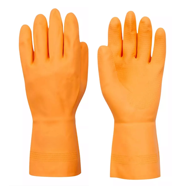 Luva de Borracha Látex para Limpeza Geral Multiuso Reutilizável Laranja 1 par - Talge