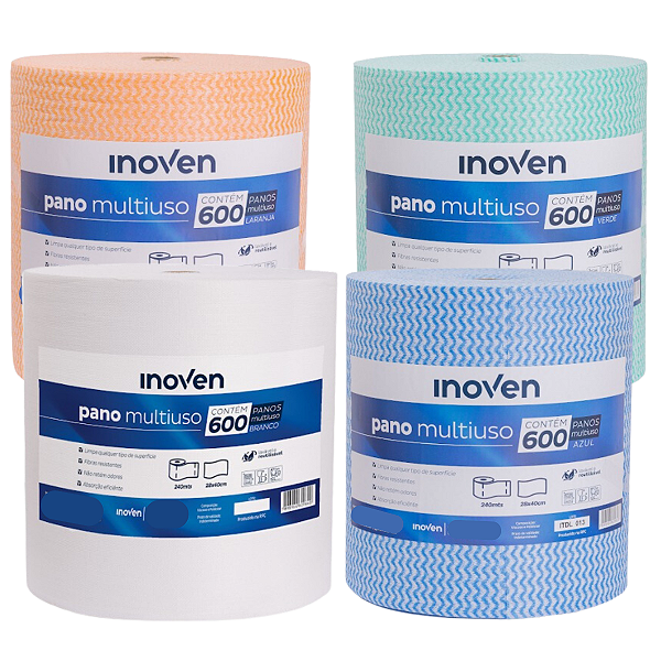 Pano Multiuso Perfex Limpeza 28x40 Cm Rolo com 600 Unidades / 240 Metros - Inoven