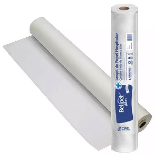 Lençol de maca de Papel Descartável Hospitalar Belipel - 70cm x 50 cm
