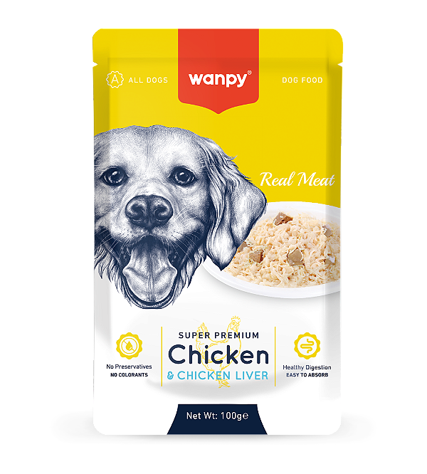 Sachê de alimento úmido com Frango e Fígado - Wanpy