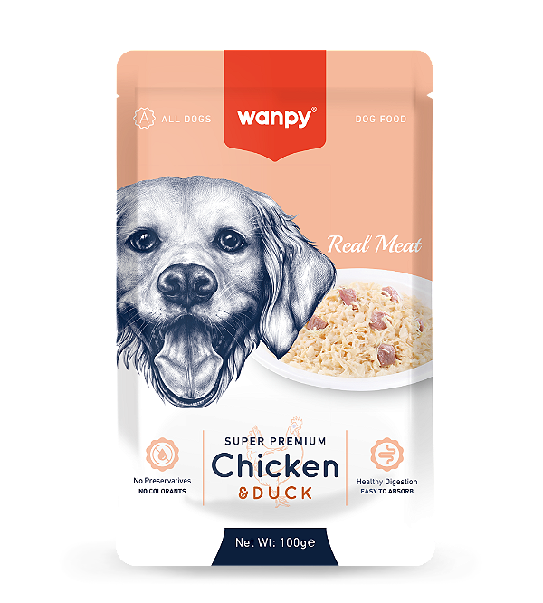 Sachê de alimento úmido com Frango e Pato - Wanpy