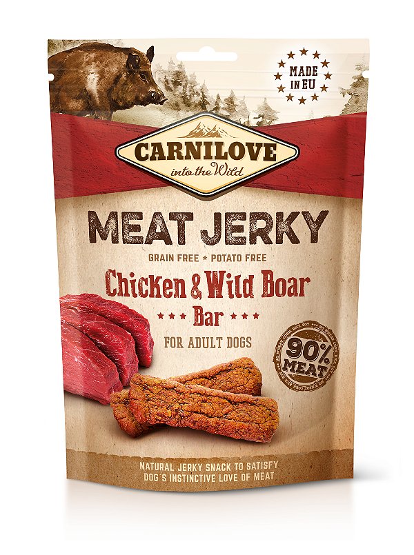 Jerky Bar Frango e Javali 100gr - Carnilove