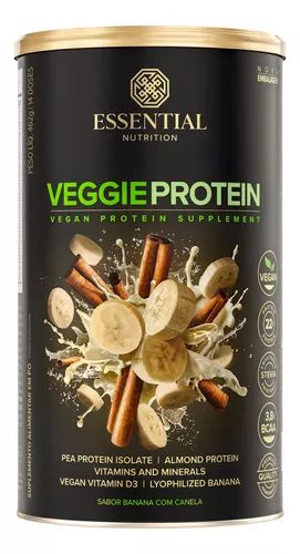 VEGGIE PROTEIN - ESSENTIAL NUTRITION - 462 GR - BANANA COM CANELA