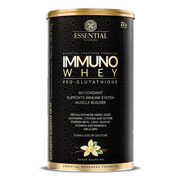 IMMUNO WHEY 375G -ESSENTIAL NUTRITION - SABOR BAUNILHA