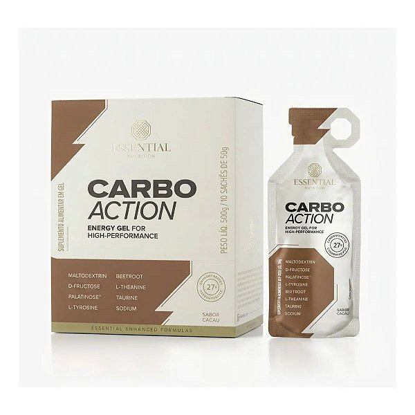 CARBO ACTION SEM CAFEINA 10 SACHES - ESSENTIAL NUTRITION