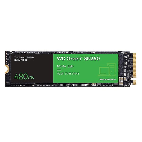 HD SSD M.2 PCIe 480GB WD GREEN SN350 NVMe WDS480G2G0C (SO FUNCIONA EM PLACA COM SLOT M.2) BOX