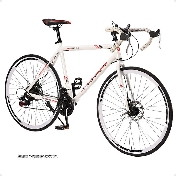 BICICLETA TRONOS SPEED ALUMINIO 700C 21 POL/21 VELOCIDADES/FREIO A DISCO/ARO29/BRANCO BOX