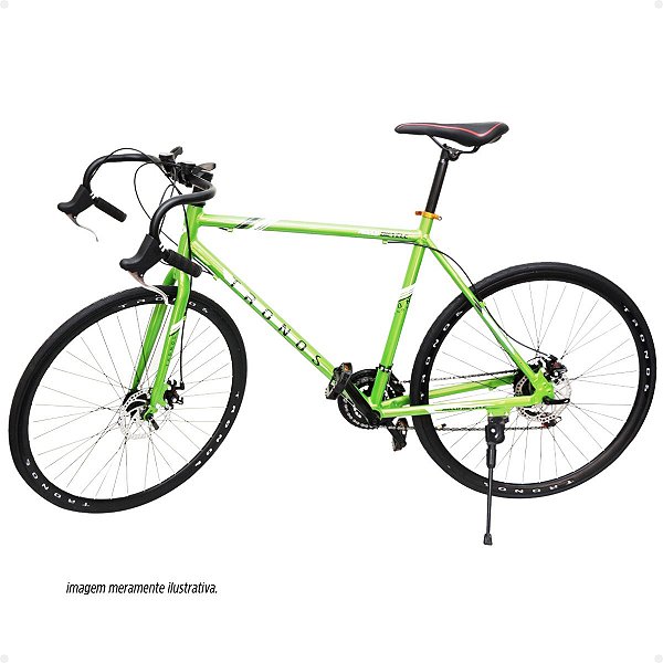 BICICLETA TRONOS SPEED ALUMINIO 700C 21 POL/21 VELOCIDADES/FREIO A  DISCO/ARO29/VERDE LIMAO BOX - GPJ