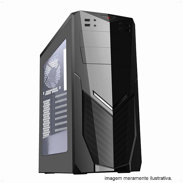 GABINETE ATX BRAZILPC GAMER BPC-7025BB BLACK (1xUSB3.0/2xUSB2.0/LATERAL SEMI ABERTO) S/ FONTE BOX