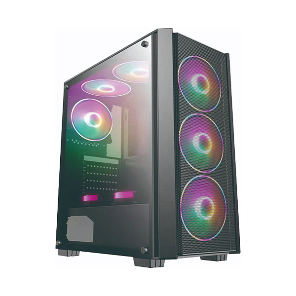 GABINETE ATX BRAZIL PC GAMER BPC-T02B PRETO COM 4 COOLER  1xUSB3.0 | 2xUSB | LATERAL DE VIDRO | FRENTE MASH